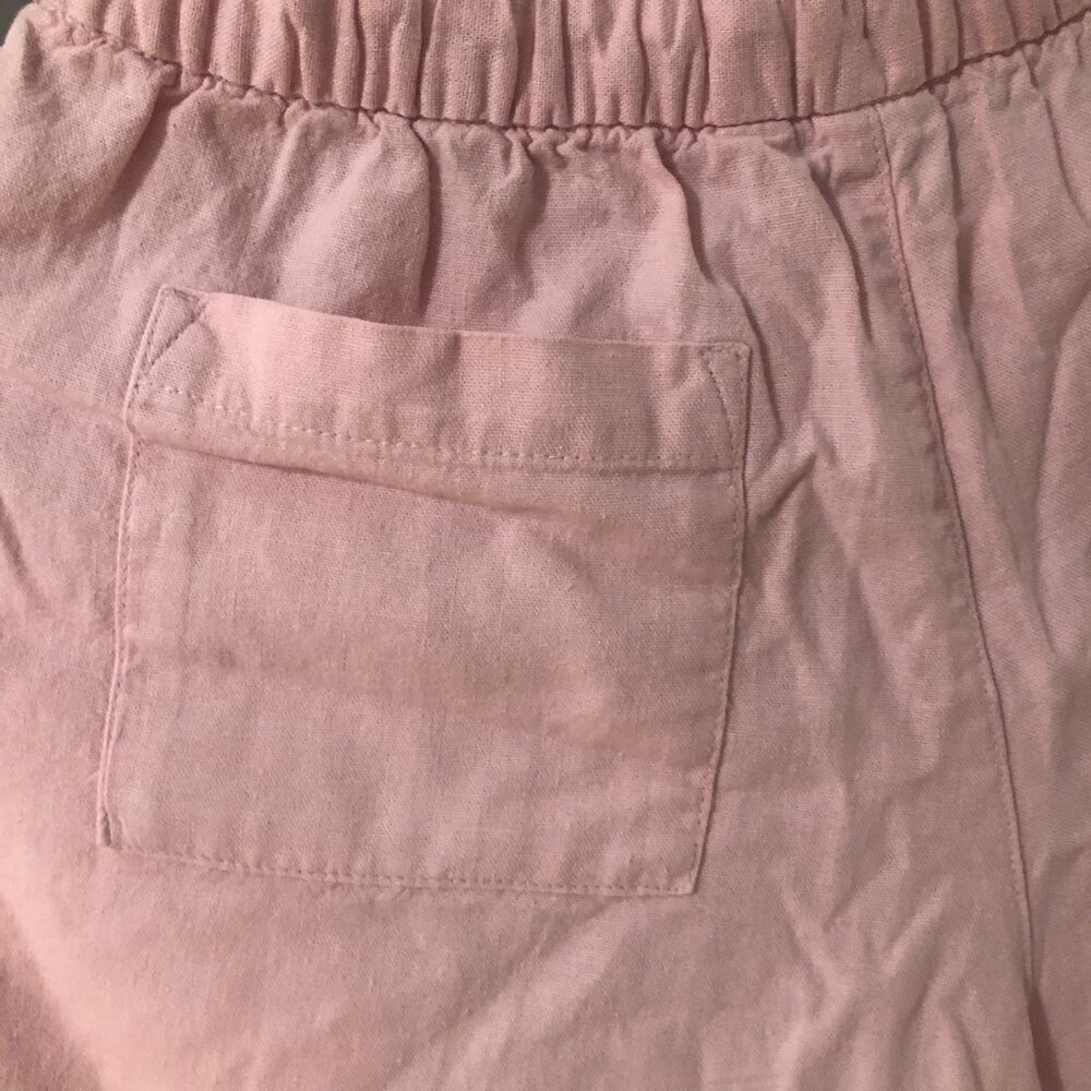 GAP linen blend shorts Size XS petal pink midrise pockets drawstring preppy - Picture 8 of 13